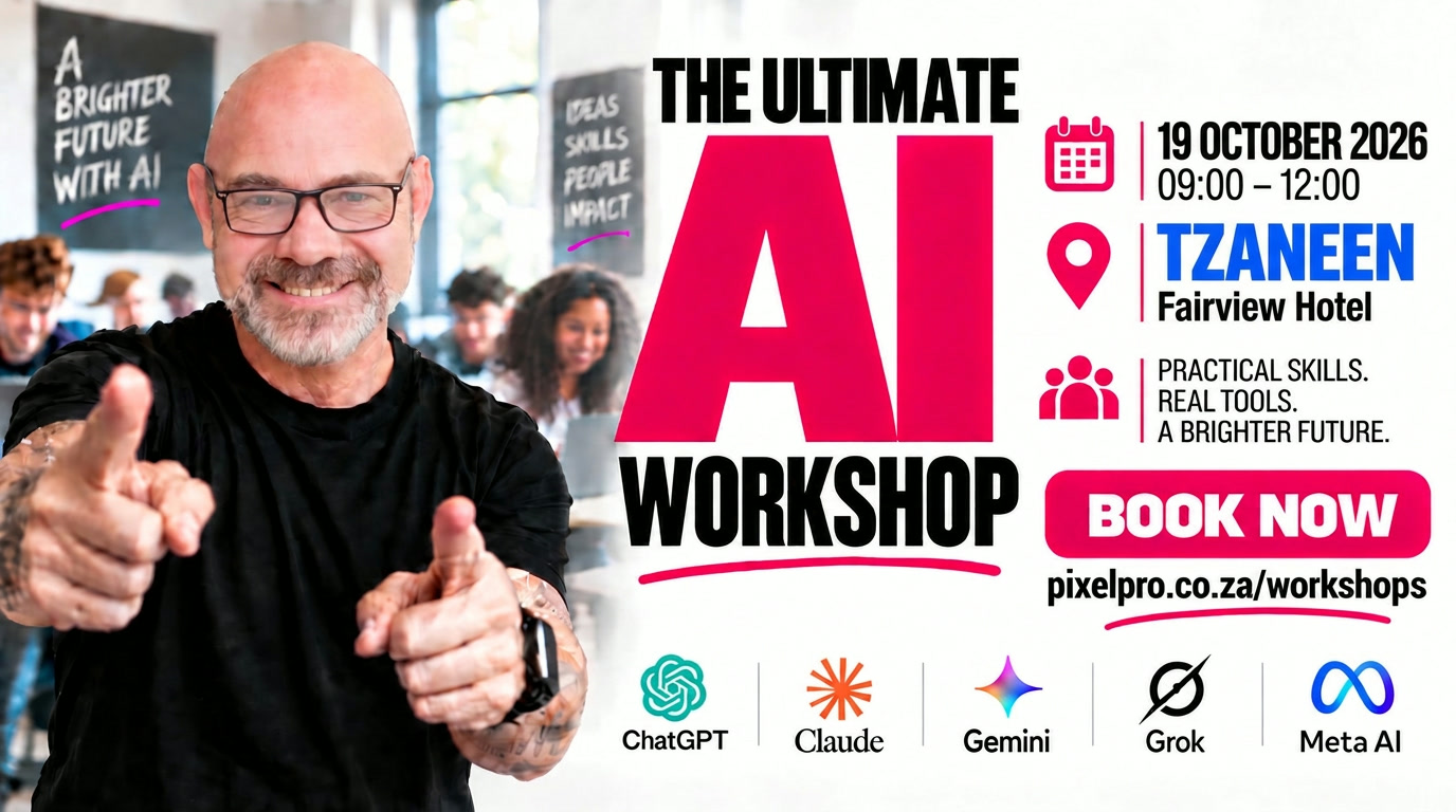 Event poster for The Ultimate AI Workshop on 19 October 2026 at Fairview Hotel, Tzaneen