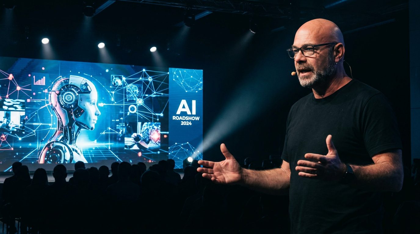 Albert Bredenhann presenting at an AI workshop