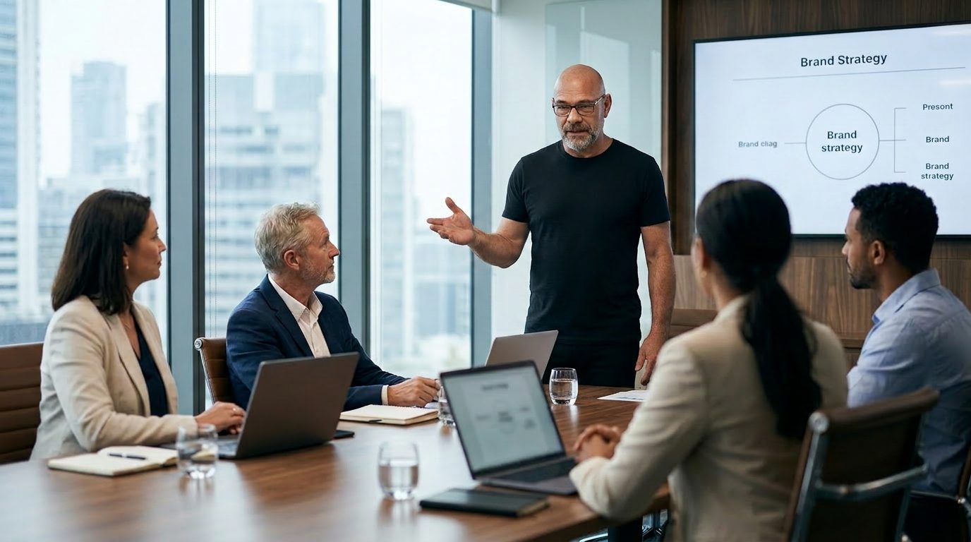 A corporate AI masterclass in session with a marketing team